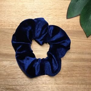 4/$20 New Velvet Hair Scrunchy - Navy Blue
